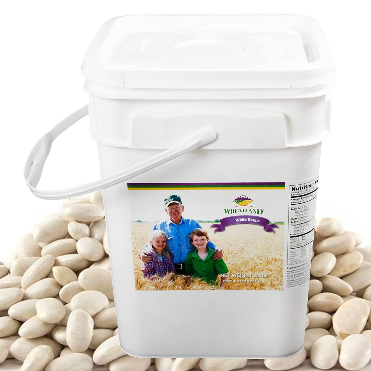 Wheatland™ White Beans "Navy Beans" • 20lb • Farm Fresh • 25 Year Shelf Life • Lab-tested ISO 17025 Verified Chemical-Free • Never Irradiated, no desiccants and non GMO • High Trust Seller • 40 Year Legacy of Prepping