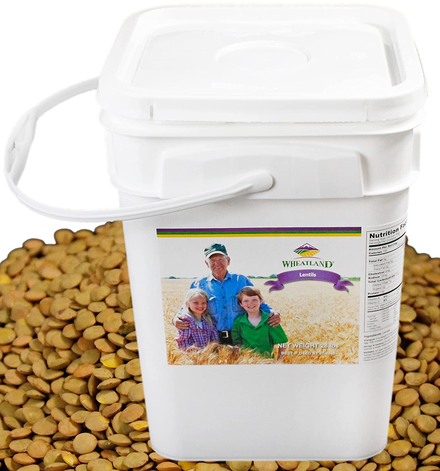 Wheatland™ Lentils • 20lb • Mylar and Bucket Provide 25 Year Shelf Life • Emergency Food Storage • Lab Tested ISO 17025 Verified Chemical-Free • Never Irradiated, no Desiccants and non GMO • High Trust Seller • 40 Year Legacy of Prepping